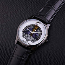 Load image into Gallery viewer, Printy6 Watch Mjolnir with Ravens Black Genuine Leather Band