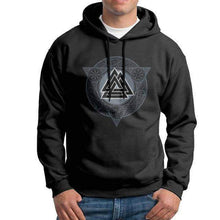 Load image into Gallery viewer, VIKING LAIR Black / M(US)/2XL Man Valknut Ice Flame Hoodies