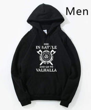 Load image into Gallery viewer, VIKING LAIR Black / S Die In Battle And Go To Valhalla Hoodies
