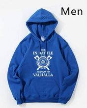 Load image into Gallery viewer, VIKING LAIR Blue / S Die In Battle And Go To Valhalla Hoodies