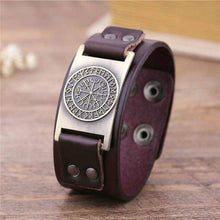 Load image into Gallery viewer, VIKING LAIR Bracelet Brown-Bronze / China Viking Compass Leather Bracelet