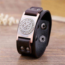 Load image into Gallery viewer, VIKING LAIR Bracelet Brown-Copper / China Viking Compass Leather Bracelet