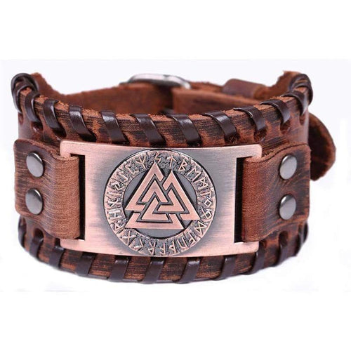 VIKING LAIR Bracelet Genuine Valknut Leather Bracelet