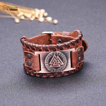 Load image into Gallery viewer, VIKING LAIR Bracelet Genuine Valknut Leather Bracelet