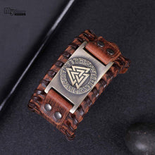 Load image into Gallery viewer, VIKING LAIR Bracelet Genuine Valknut Leather Bracelet