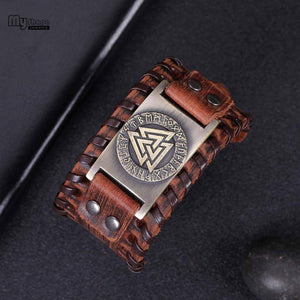 VIKING LAIR Bracelet Genuine Valknut Leather Bracelet