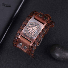 Load image into Gallery viewer, VIKING LAIR Bracelet Genuine Valknut Leather Bracelet
