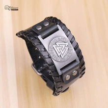 Load image into Gallery viewer, VIKING LAIR Bracelet Genuine Valknut Leather Bracelet