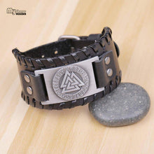 Load image into Gallery viewer, VIKING LAIR Bracelet Genuine Valknut Leather Bracelet