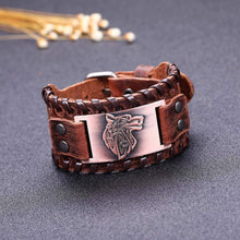 Load image into Gallery viewer, VIKING LAIR Bracelet Genuine Viking Wolf Leather Bracelet