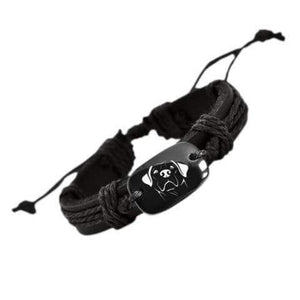 VIKING LAIR Bracelet Roaring Wolf  Woven Rope Leather Bracelet