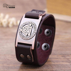 VIKING LAIR Bracelet Valknut Leather Viking  Bracelet