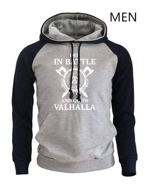 VIKING LAIR dark blue gray / M New Design Viking Pullover Hoodie
