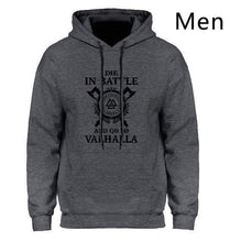 Load image into Gallery viewer, VIKING LAIR Dark Gray 2 / S Die In Battle And Go To Valhalla Hoodies