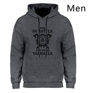 VIKING LAIR Dark Gray 2 / S Die In Battle And Go To Valhalla Hoodies