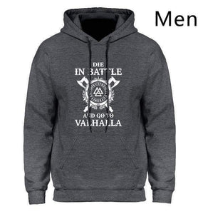 VIKING LAIR Dark Gray / S Die In Battle And Go To Valhalla Hoodies