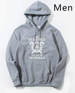 VIKING LAIR Gray / S Die In Battle And Go To Valhalla Hoodies