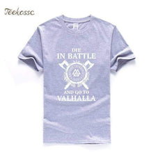 Load image into Gallery viewer, VIKING LAIR gray / S Die In Battle And Go To Valhalla Tshirt