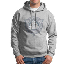Load image into Gallery viewer, VIKING LAIR Gray / S(US)/XL Man Valknut Ice Flame Hoodies