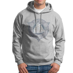 VIKING LAIR Gray / S(US)/XL Man Valknut Ice Flame Hoodies