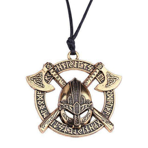 VIKING LAIR Necklace antique bronze / China Tribal Viking Warrior Pendant
