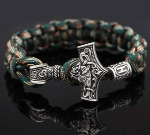 VIKING LAIR Necklace Blue Zinc Plated Mjolnir Hammer Paracord Bracelet