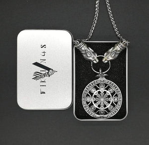VIKING LAIR Necklace necklace and box 1 / 45cm Wolf Head Rune Spiritual Viking Necklace