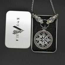 Load image into Gallery viewer, VIKING LAIR Necklace necklace and box 2 / 45cm Wolf Head Rune Spiritual Viking Necklace