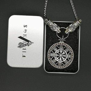 VIKING LAIR Necklace necklace and box 2 / 45cm Wolf Head Rune Spiritual Viking Necklace