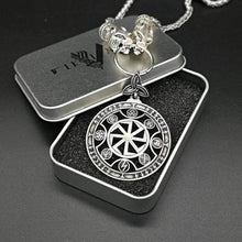 Load image into Gallery viewer, VIKING LAIR Necklace necklace and box / 45cm Wolf Head Rune Spiritual Viking Necklace