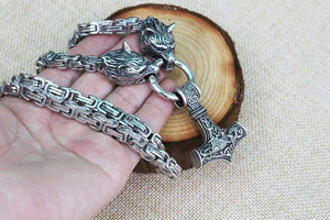 VIKING LAIR Necklace Stainless Steel Viking Necklace of Odin/Wolf/Mjolnir/Valknut/Dragon/Goat
