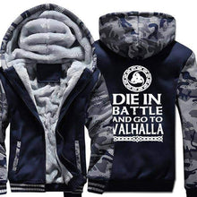 Load image into Gallery viewer, VIKING LAIR Sweatshirt dark blue / M(US)/XL Thick Winter Die in Battle and Go to Valhalla Sweatshirt + Hoodie