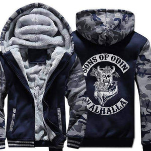 VIKING LAIR Sweatshirt dark-blue / XS (US)/L Warm Casual Hooded Sons of Odin Sweatshirt