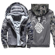 Load image into Gallery viewer, VIKING LAIR Sweatshirt Dark Gray 5 / 4XL Viking Camo Odin Valknut Sweatshirt + Hoodie