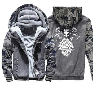 VIKING LAIR Sweatshirt Dark Gray 5 / 4XL Viking Camo Odin Valknut Sweatshirt + Hoodie