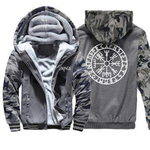 Load image into Gallery viewer, VIKING LAIR Sweatshirt Dark Gray 5 / XL Viking Camo Vegvisir Sweatshirt + Hoodie