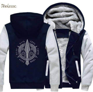 VIKING LAIR Sweatshirt gray dark blue / XL Stylish Viking-Inspired Raven Sweatshirt