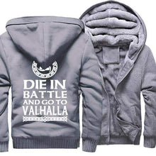 Load image into Gallery viewer, VIKING LAIR Sweatshirt gray / M(US) Thick Winter Die in Battle and Go to Valhalla Sweatshirt + Hoodie