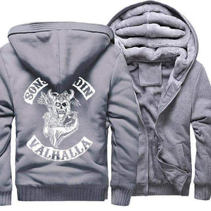 VIKING LAIR Sweatshirt gray / XS (US)/L Warm Casual Hooded Sons of Odin Sweatshirt