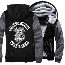 Load image into Gallery viewer, VIKING LAIR Sweatshirt GREY-BLACK / XS (US)/L Warm Casual Hooded Sons of Odin Sweatshirt
