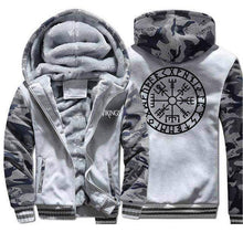 Load image into Gallery viewer, VIKING LAIR Sweatshirt Light Gray 1 / 4XL Viking Camo Vegvisir Sweatshirt + Hoodie