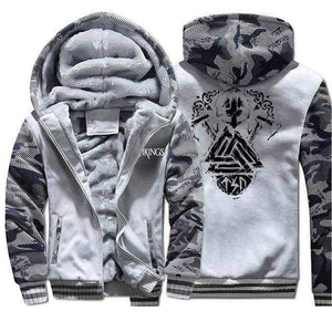 VIKING LAIR Sweatshirt Light Gray 1 / M Viking Camo Odin Valknut Sweatshirt + Hoodie