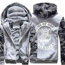 Load image into Gallery viewer, VIKING LAIR Sweatshirt light-gray / XS (US)/L Warm Casual Hooded Sons of Odin Sweatshirt