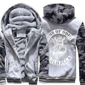 VIKING LAIR Sweatshirt light-gray / XS (US)/L Warm Casual Hooded Sons of Odin Sweatshirt