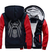 Load image into Gallery viewer, VIKING LAIR Sweatshirt red dark blue / S(US) Odin Viking Sweatshirt + Hoodie