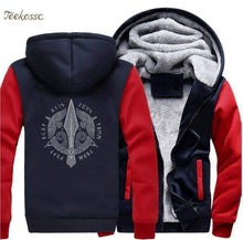 Load image into Gallery viewer, VIKING LAIR Sweatshirt red dark blue / XL Stylish Viking-Inspired Raven Sweatshirt