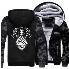 Load image into Gallery viewer, VIKING LAIR Sweatshirt Viking Camo Odin Valknut Sweatshirt + Hoodie
