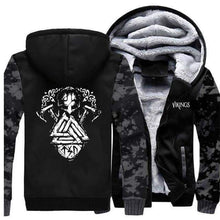 Load image into Gallery viewer, VIKING LAIR Sweatshirt Vintage Gray 5 / M Viking Camo Odin Valknut Sweatshirt + Hoodie