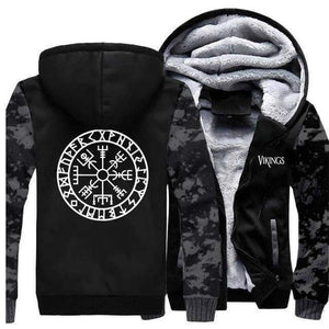 VIKING LAIR Sweatshirt Vintage Gray 5 / XXXL Viking Camo Vegvisir Sweatshirt + Hoodie