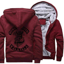 Load image into Gallery viewer, VIKING LAIR Sweatshirt wine-red 1 / XS (US)/L Warm Casual Hooded Sons of Odin Sweatshirt